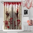 thumbnail image 2 of Halloween Bloody Shower Curtain, Spooky Horror Scary Shower Curtain Set with 12 Hooks, Halloween Shower Curtains for Bathroom Decor, 72x72 Inch, 2 of 6