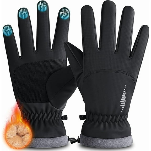 Winter Waterproof Ski Snow Warm Gloves for Women Men, Windproof Cold Weather Thermal with Touchscreen Fingers, for Running Driving Cycling Hiking Biking Outdoor Sports Daily Work