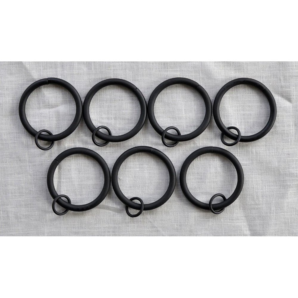 Urbanest 1 1/2" Metal Curtain Rings With Eyelets, Set of 28, Black