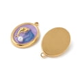 thumbnail image 2 of 304 Stainless Steel Enamel Pendants with Plastic Imitation Pearl Ion Plating(IP) Real 18K Gold Plated Dolphin Oval 19.5x13x4.5mm Hole: 1.5mm, 2 of 3