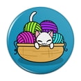 thumbnail image 1 of Cat In Yarn Basket Pinback Button Pin, 1 of 4
