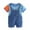 Blue, variant on Baby Boy's Clothing Boys' Shorts Set Outfits Kids Spring Summer Cotton Color Block Printed Sleeveless Beach 6M 12M 18M 24M 3T 4T Shirts Tshirt 2-Piece