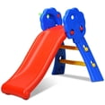 Gymax Foldable Toddler 2-Step Slide with Basketball Hoop, Easy Indoor ...