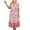 Pink, variant on LOVZFMLL Women's Fashion Casual Spring Summer Short Sleeve Floral Printing V-Neck Ankle Dress Sky Blue XL