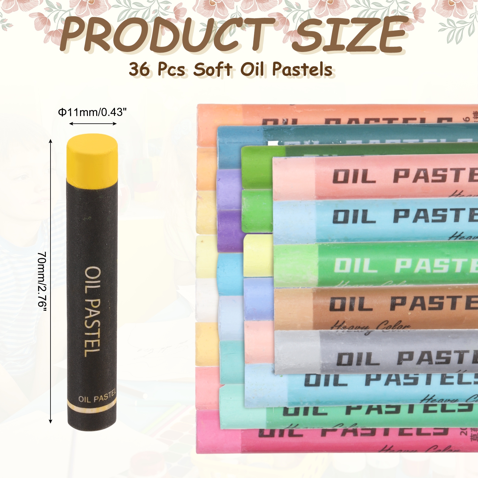 Uxcell Soft Oil Pastels, Oil Pastel Crayons Vibrant Color Blendable Art Supplies for Painting Drawing Blending Painting Artists Beginners Professional(Yellow, Pack of 36)
