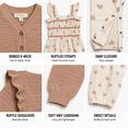 thumbnail image 4 of Jessica Simpson Baby Girls Clothing Set Cute Cardigan Sweater & Romper Jumpsuit Infant Outfit 2 Piece, 4 of 7