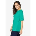 thumbnail image 3 of Jessica London Women's Plus Size Stretch Cotton Cuff Tee, 3 of 4