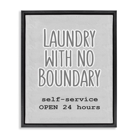 Stupell Industries Cottage Laundry Self Service Phrase Black Floating Frame Canvas Art, 17 x 21, by Martina Pavlova