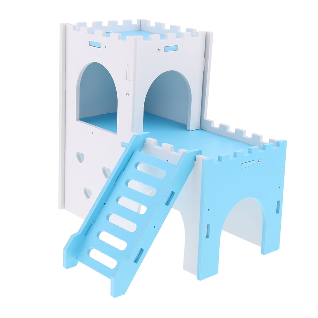 Exquisite Small Pet Sleeping Toy Hamster Lookout House Hamster House Cage Blue