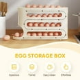 thumbnail image 3 of Egg Organizer for Fridge 60 Eggs,Egg Holder Countertop,Egg Holder for Refrigerator 60 Egg,4-layer Tilted Design Slide Egg Storage Holder, Automatic Scrolling Egg Holder, Egg Organizer for Fridge Door, 3 of 8