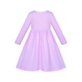 thumbnail image 2 of Girls Dress Purple Casual Cotton Long Sleeve Dress 4 Years, 2 of 5