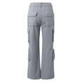 thumbnail image 6 of Shwomsmer Women's Pants Women High Waist Baggy Cargo Pants Cargo Jeans Jogger Pocket Loose Fit Straight Wide Leg Trouser Casual Pants for Women for Work, 6 of 6