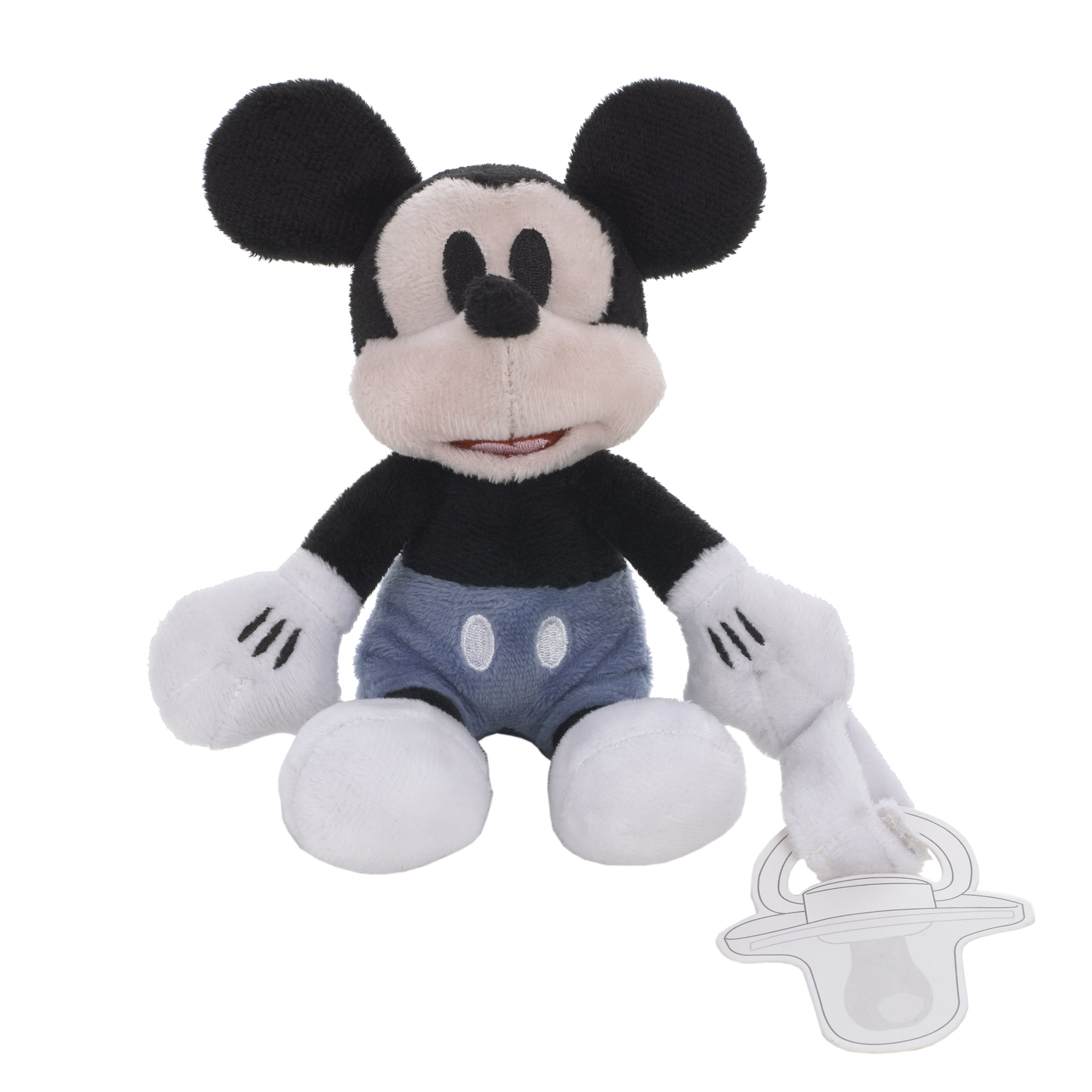 Disney Mickey Mouse Black, White and Blue Plush Pacifier Holder