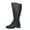 Black, variant on Hawkwell Women's Wide Calf Double Zipper Knee High Riding Boots,US 6,Black
