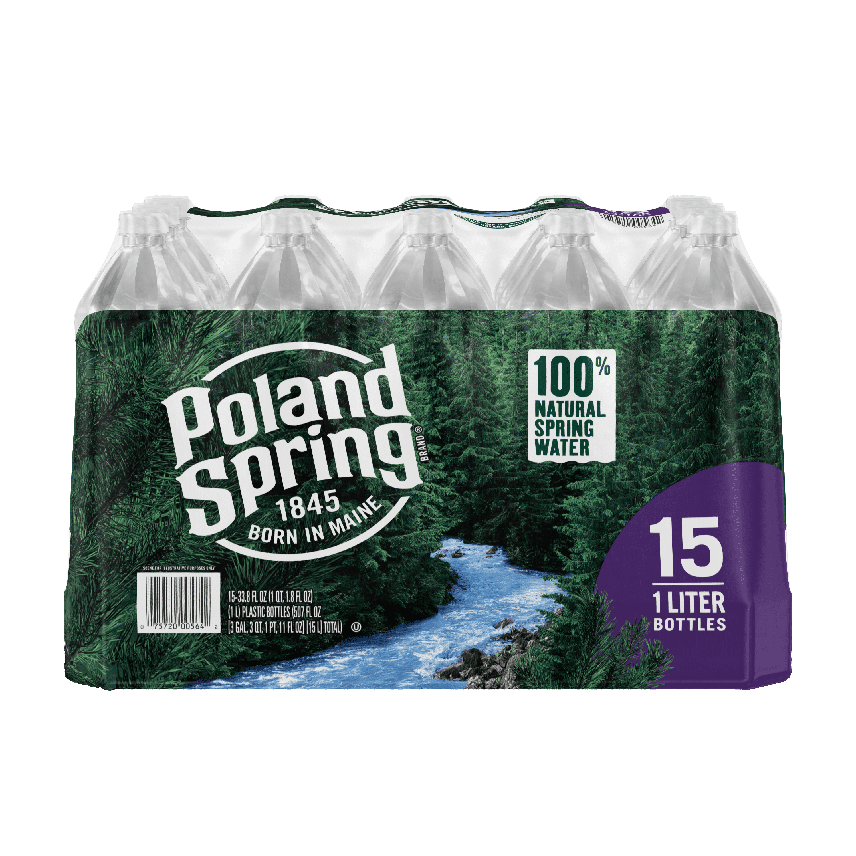 Poland Spring Maine Spring Water, 33.8 fl oz, 15 Pack Plastic Bottles