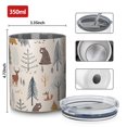 thumbnail image 4 of 12oz Coffee Tumblers Beige Christmas Forest Animal Pattern Stainless Steel Vacuum Insulated Travel Tumbler Coffee Cups Mug with Lid and Straw with Cleaning Brush for Cold & Hot Drinks, 4 of 5