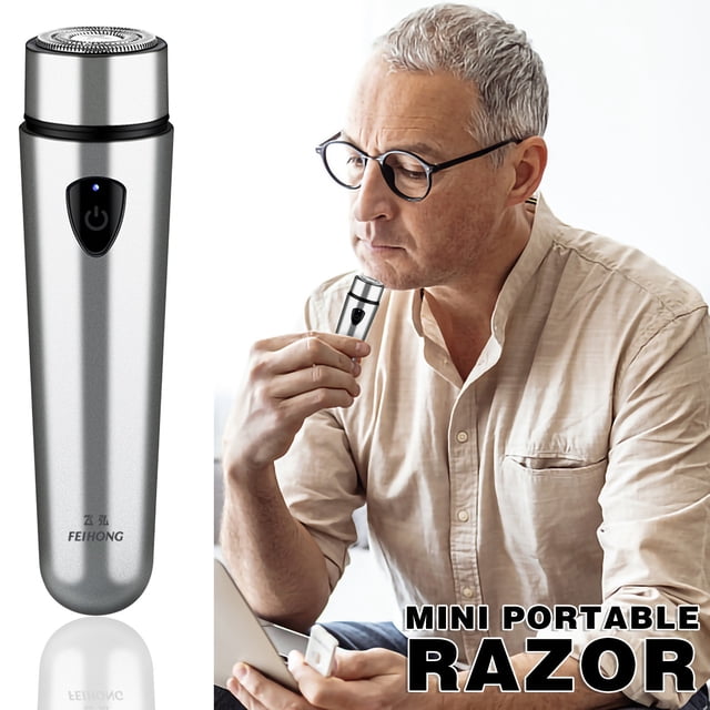 Aqestyerly Rasoir Portable USB Mini Sans Fil Rechargeable Rasoir Humide et Sec Compact de Voyage Tondeuse de Toilettage HWRETIE