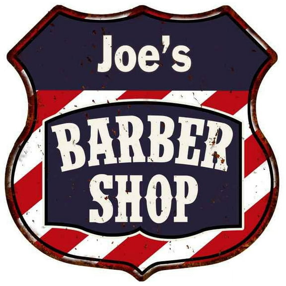Joe's Barber Shop Sign Shield Metal Gift Hair Gift 211110020054