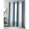 thumbnail image 4 of Sheer Curtains 108 inches Long, Dark Blue Gradient Countryside Farmhouse Abstract Light Filtering Sheer Window Curtains Rod Pocket Voile Drapes for Bedroom Living Room, 52"W x 108"L 2 Panels, 4 of 7