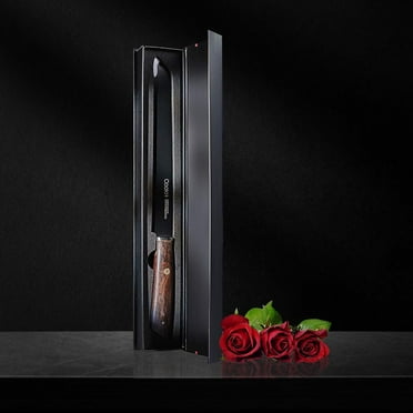 Professional Bread Knife 9 Inch - Cookit Stainless Steel Large Bread Knife for Homemade Bread, Serrated Knife with Ergonomic Wood Handle, Pastry Knife with Gift Box, Black