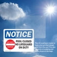 thumbnail image 6 of (2 Pack) Pool Closed No Lifeguard On Duty Sign With Symbol OSHA Notice Sign 18 Inch X 12 Inch Vinyl Label Decal Sticker Weather Resistant, UV Protected for Workplace, Business, and, 6 of 7