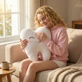 thumbnail image 3 of 11.8in Funny Teeth Plush Pillow with Quirky Cartoon Expression, Soft Stuffed Cushion for Nap and Travel, Creative Silly Face Throw Pillow for Home Decor and Gift, 3 of 7