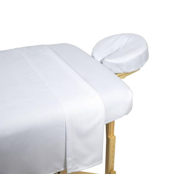 Juego de 3 sábanas de masaje BodyMed de microfibra de 120 g/m², ligeras y resistentes a las arrugas para masajes, spas, salones y clínicas, color blanco