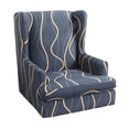 thumbnail image 2 of Stretchable Polyester Wingback Chair Covers Wing Chair Slipcover with Stripe, 2 of 8