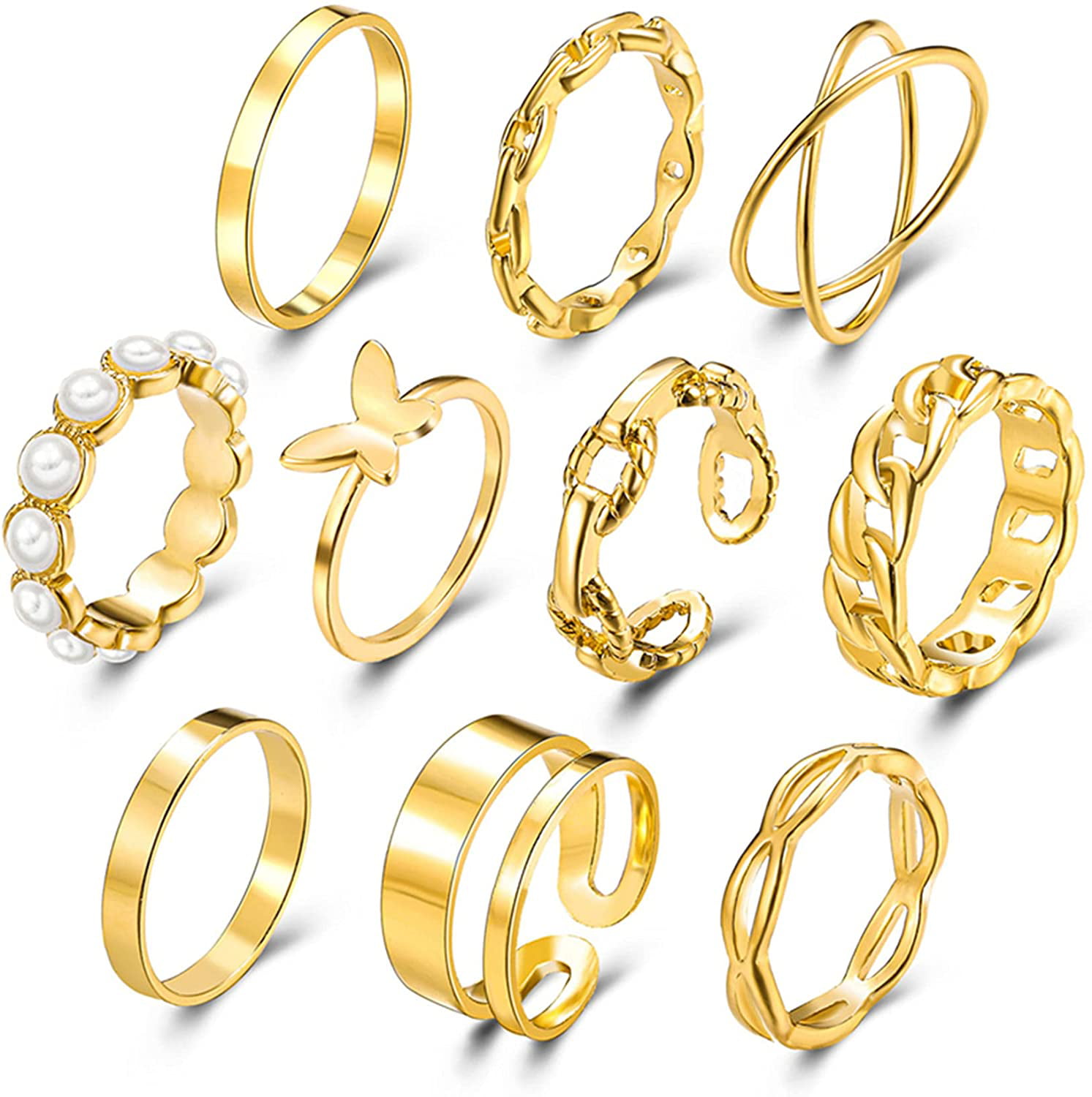 H&M Ring in Gold Metallic Womens Jewellery Rings 