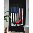 thumbnail image 4 of Sheer Curtains 108 Inches Long, Black American Flag Semi Sheer Curtains Light Filtering Window Treatment, Abstract Red Hockey Stripes Us Flag Privacy Voile Drapes for Living Room Bedroom 52x108 Inch, 4 of 7