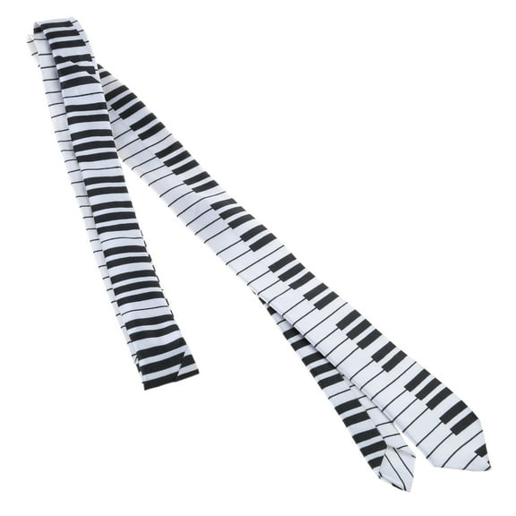 Men's Black & White Piano Keyboard Necktie Tie Skinny Music Tie