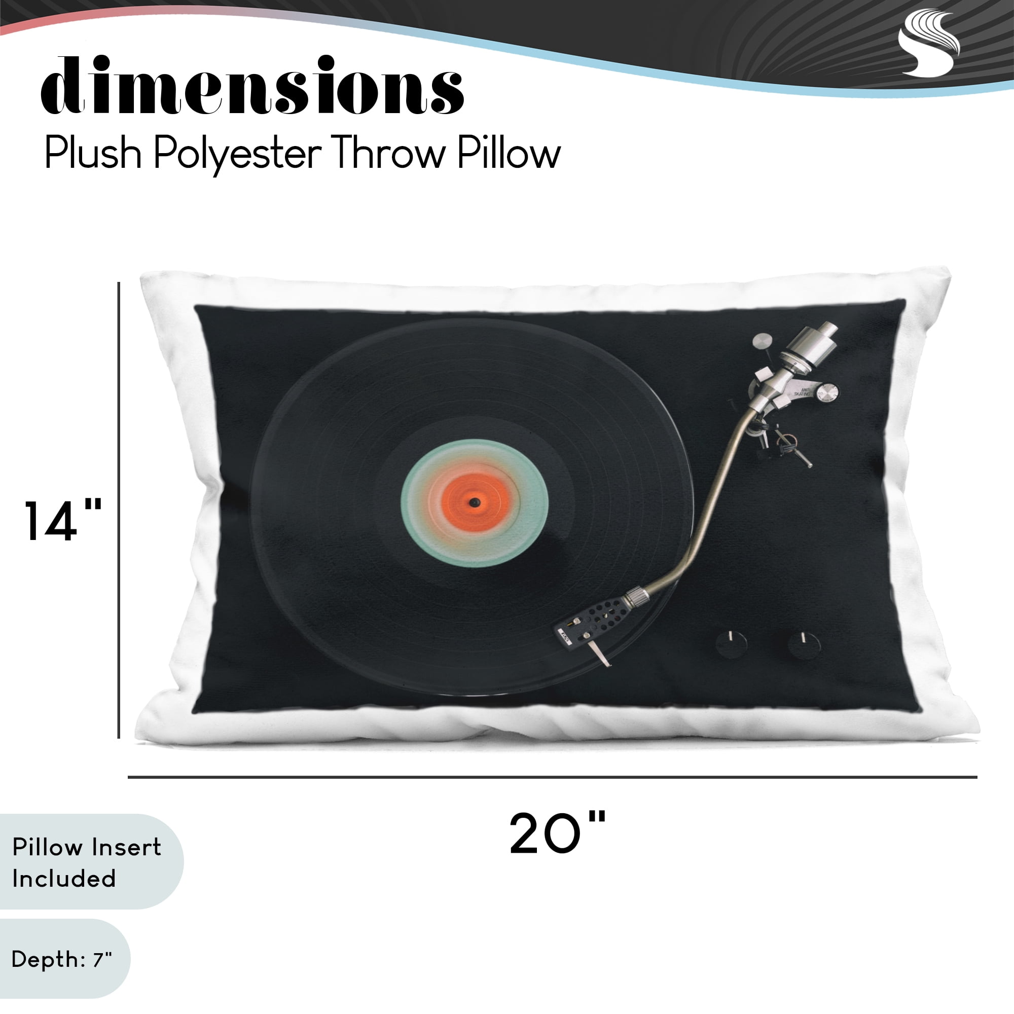 Stupell Industries Vintage Spinning Record Decorative Printed Throw Pillow, design by Tom Quartermaine