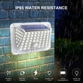thumbnail image 4 of 90 LEDs Solar Powered Energy Light Outdoor Lamp Wall Street Fence Lights 3 Modes Sensitive Light Control/ PIR Motion Inductor Human Motion Detector IP65 Water Resistance Built-in 1200mAh Hi, 4 of 7