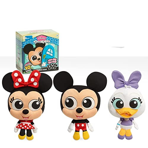 Disney Doorables Puffables Plush, Mickey Mouse and Friends, 10-Inch Squishy Plush with Glitter Eyes, Styles May Vary, Officially Licensed Kids Toy for Ages 3 Up by Just Play