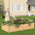 thumbnail image 5 of 8x4 Ft Raised Garden Bed for Outdoor, Wood Garden Bed with 15 Inch Depth for Flowers/Vegetables/Herbs, 5 of 7