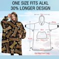 thumbnail image 4 of Oversized Wearable Blanket Hoodie,Dog Bones and Dog Footprints Sherpa Blanket Hoodie with Super Pockets,Super Warm Fuzzy Pullover for Women & Men, 4 of 6