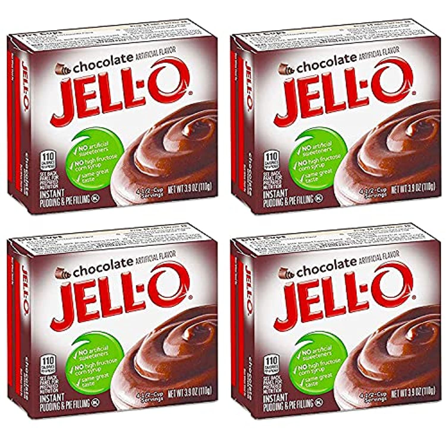 JellO Chocolate Instant Pudding & Pie Filling (4Pack)