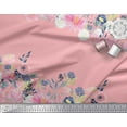thumbnail image 3 of Soimoi Pink Cotton Poplin Fabric Ranunculus & Chrysanthemum Floral Printed Craft Fabric by the Yard 42 Inch Wide, 3 of 3