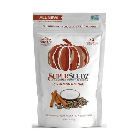 SuperSeedz Gourmet Pumpkin Seeds Cinnamon & Sugar, 5 oz - Pack Of 3