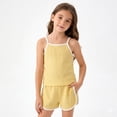 thumbnail image 5 of Fdqin Girls Summer Clothes 8 Pcs Cami Tank Top and Shorts Beach Sets Casual Summer Outfits for Kid Pink Yellow Green Purple 7 Years, 5 of 10