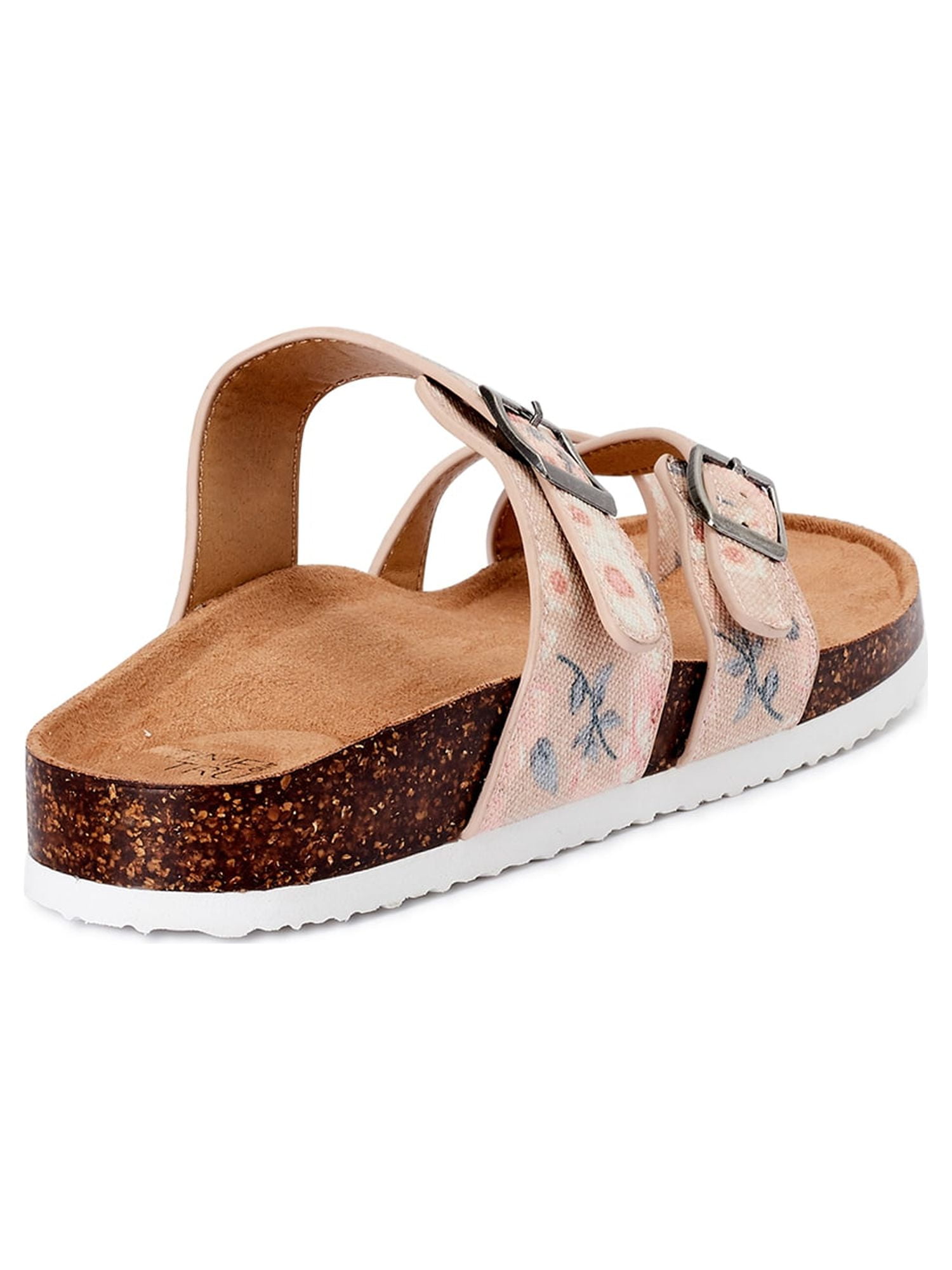 Time and Tru Women’s Toe Thong Footbed Slide Sandals, Wide Width Available