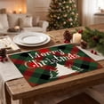 thumbnail image 5 of Rourlinge Christmas Plaid Placemats Heat Resistant Merry Christmas Printed Table Mats Washable Holiday Dining Room Table Decorations for Party Table Setting Supplies, 5 of 6