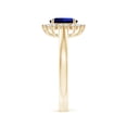 thumbnail image 3 of ANGARA Lab Grown Blue Sapphire Ring with Lab Diamond for Women in 14K Yellow Gold (Size-7x5mm) | September Birthstone, Anniversary, Jewelry Gift for Women | Lab-Grown Blue Sapphire Ring, 3 of 8