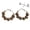 brown, variant on 1Pair Wood Bead Wrap Hoop Earrings Two Tone Natural Wooden Earrings For Women