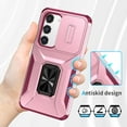 thumbnail image 6 of Allytech Rugged Case for Samsung Galaxy S23 Plus, [Slide Camera Cover] [360° Rotating Kickstand] [Military Protection] [Magnetic Car Mount] Non-Slip Anti-Scratch Shockproof Heavy Duty Case - Pink, 6 of 8