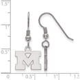 thumbnail image 2 of Sterling Silver Rh-Plated Logoart Michigan (Univ Of) Xs Dangle Earrings (30 X 14) Made In United States ss006um, 2 of 5