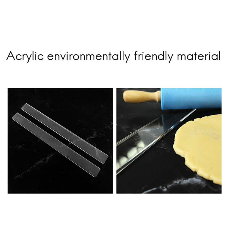 2Pcs Acrylic Biscuit Cake Rolling Tool Balance Ruler Fondant Icing Biscuit  Thickness Ruler Biscuit Smoother Baking