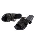 thumbnail image 3 of Sandalias y zapatillas de tacón alto con boca de pez y diamantes de imitación para verano Wmkox8yii  hj789, 3 of 6