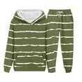 thumbnail image 6 of Piuwrlz Hood Sweatsuits Sets 2pcs Teen Girls Fleece Jogger Set Plush Hoodies and Sweatpants Army Green Size 10-11Years, 6 of 6