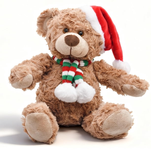 Muñeco de Oso de Peluche Bakalizoo 30 cm con Corazón Rojo Marrón